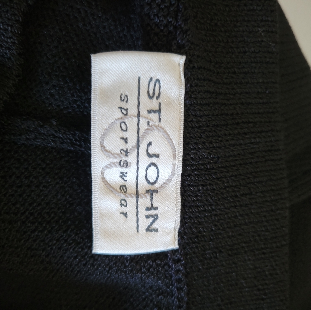 St. John Sportswear Santana Black Knit Pull On Pockets Pants Size 6 - Picture 2 of 7